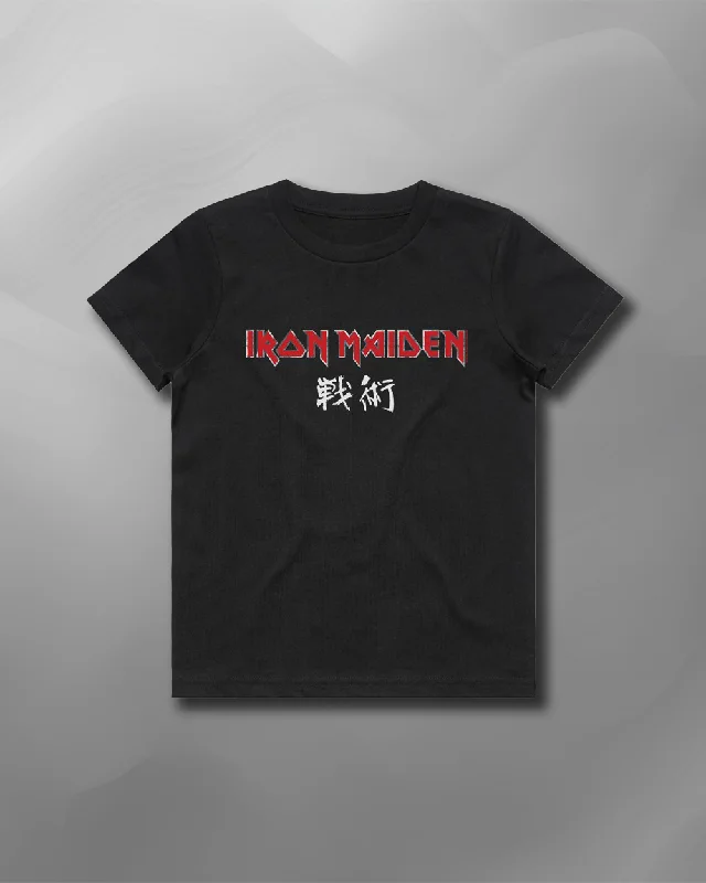 Iron Maiden - Senjutsu Logo Kids T-Shirt-- Embroidered Appliqued Beaded
