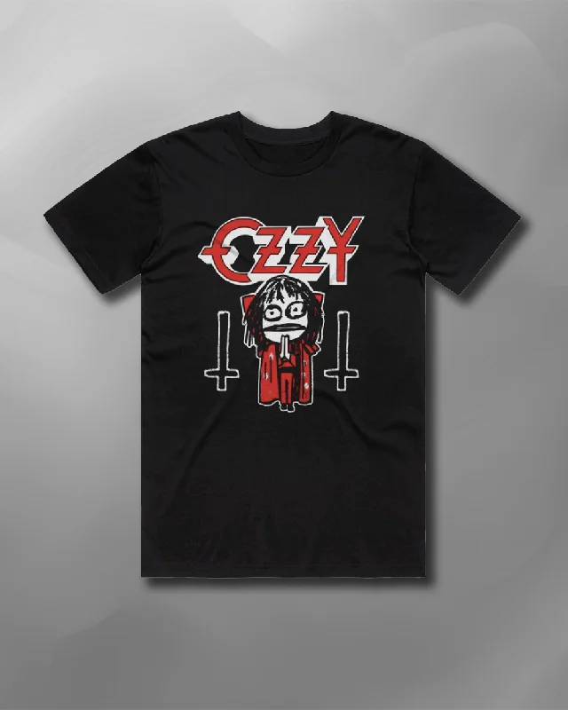 Ozzy Osbourne - Ozzy Lil Man T-Shirt-- Print Jacquard Patchwork