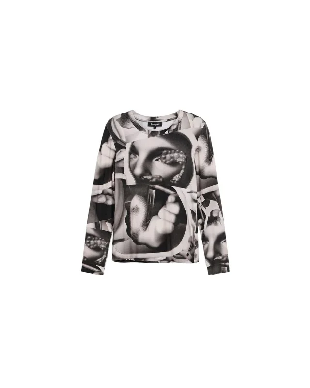 Desigual Viscose Blend Tops & T-Shirts-- Spandex Blend Rayon Blend Denim Blend