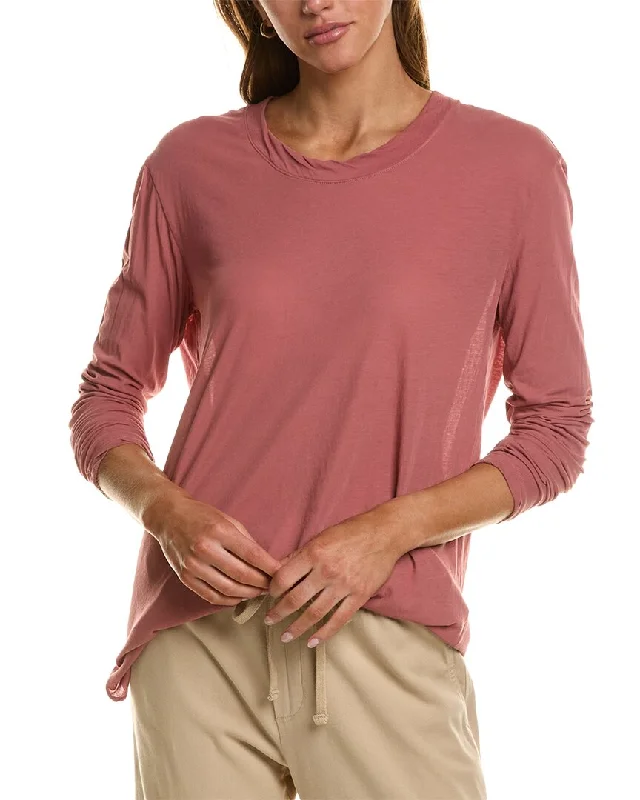 James Perse High Gauge Jersey T-Shirt-- Solid Print Embellished