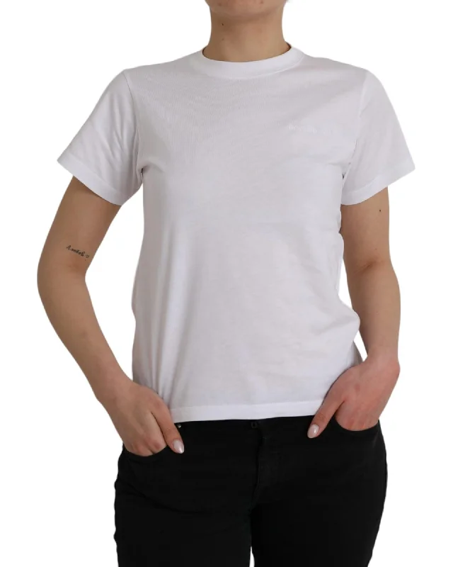 Balenciaga  Womens Logo TShirt White-- Notch Collar Peter Pan Collar Cowl Neck