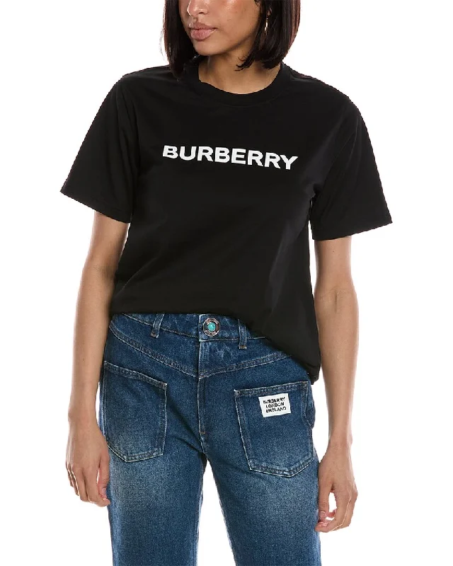 Burberry Logo T-Shirt-- Hooded Caped Shawl Collar