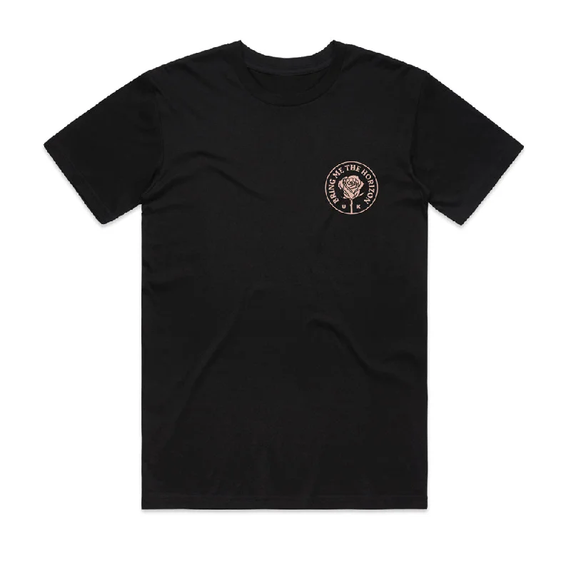 Bring Me The Horizon - Too Late - Black T-Shirt-- Striped Floral Plaid