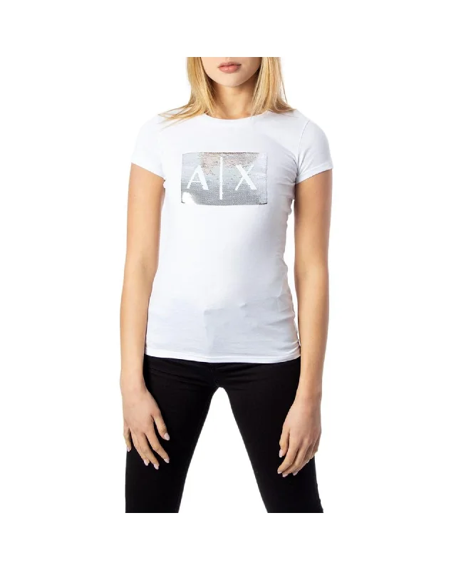 Armani Exchange Cotton Short Sleeve T-Shirt-- Seamless Knitted Crochet