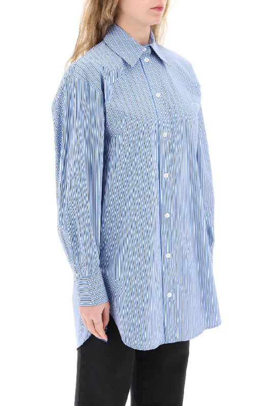 Isabel Marant Cylvany Maxi Shirt-- Mesh Blend Leather Blend Suede Blend