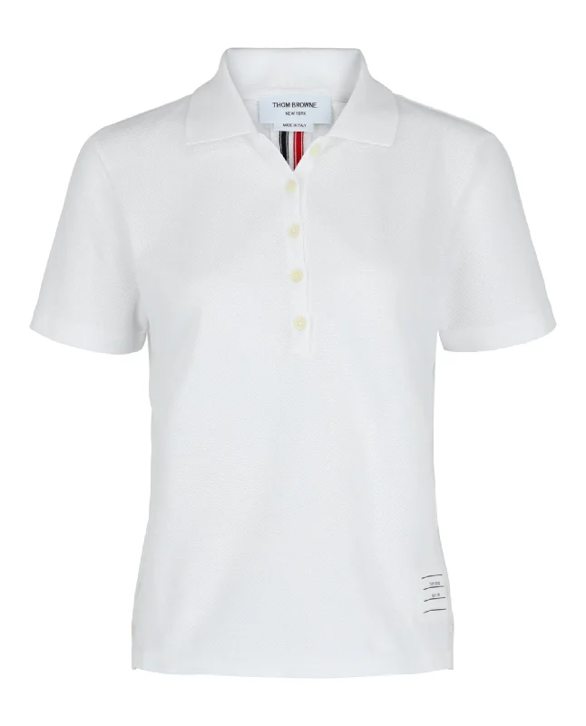 Thom Browne Womens Pique Relaxed Striped Polo Shirt-- Machine Wash Dry Clean Hand Wash Thom Browne Womens Pique Relaxed Striped Polo Shirt-- Machine Wash Dry Clean Hand Wash