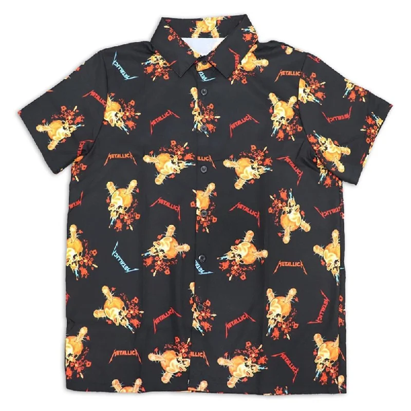 Metallica - Hawaii Inc - Hawaiian Shirt-- Collared Crew Neck Turtle Neck