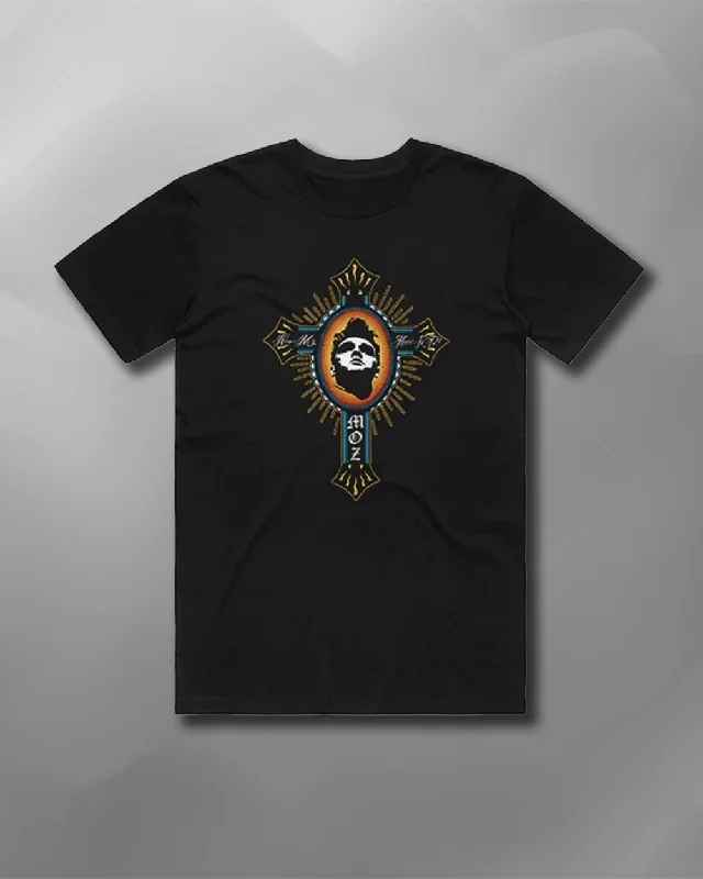 Morrissey - Ornate Cross T-Shirt-- Zippered Front Buttoned Front Snap Front