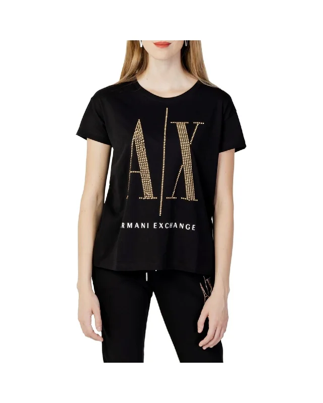 Armani Exchange Cotton T-Shirt-- Faux Fur Fabric Real Fur Fabric Shearling Fabric