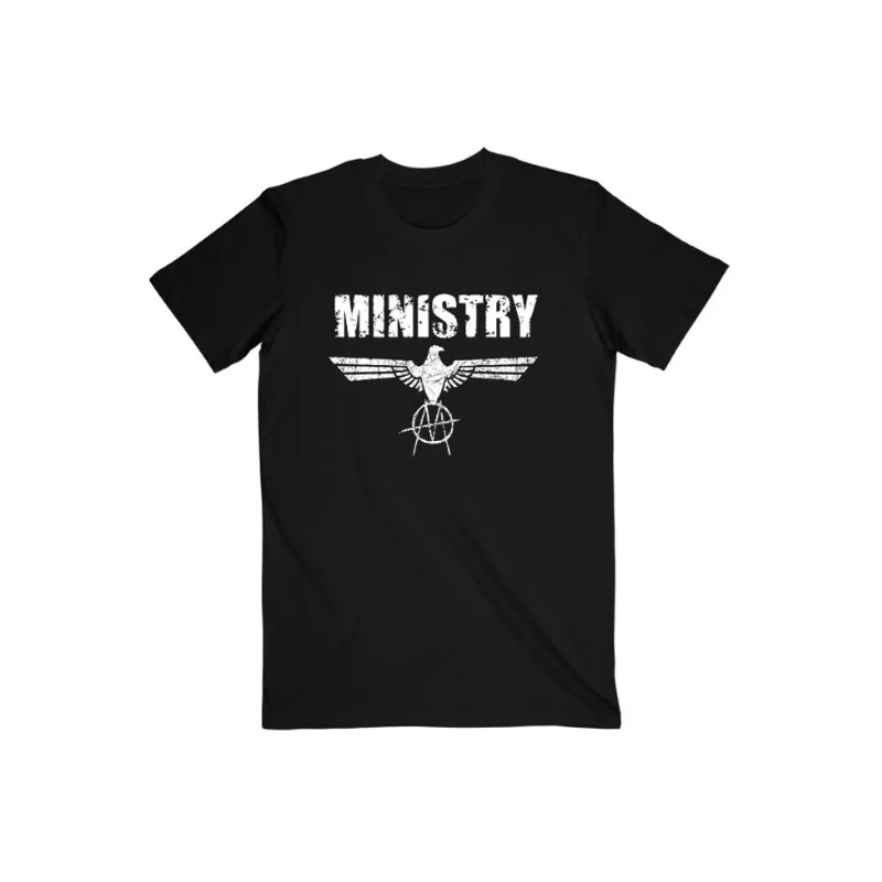Ministry - Anarchy Eagle - Black T-shirt-- Chenille Fabric Brocade Fabric Lace Fabric Ministry - Anarchy Eagle - Black T-shirt-- Chenille Fabric Brocade Fabric Lace Fabric
