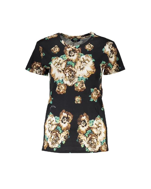 Cavalli Class  Womens Floral Print TShirt-- Terry Blend Velvet Blend Canvas Blend