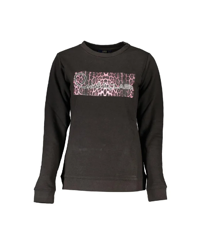 Cavalli Class Women's Leopard Print Sweatshirt Black-- Mesh Fabric Canvas Fabric Denim Fabric Cavalli Class Women's Leopard Print Sweatshirt Black-- Mesh Fabric Canvas Fabric Denim Fabric
