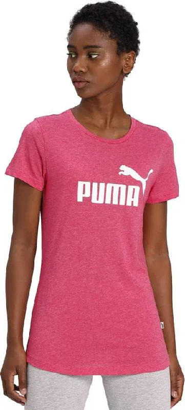 Puma Women Self Design Round Neck Pink T-Shirt-- Notch Collar Peter Pan Collar Cowl Neck