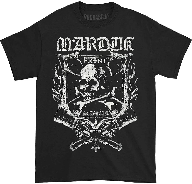 Marduk - Frontshwein Shield - Black T-shirt-- Satin Blend Silk Blend Wool Blend