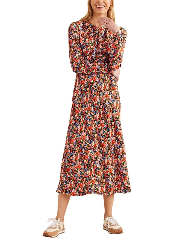 Boden Crew Neck Midi Tea Dress Tunics Cozy comfortable