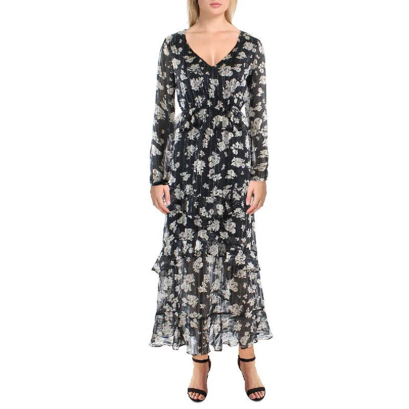 Baianca Womens Metallic Long Maxi Dress Tunics Versatile stylish