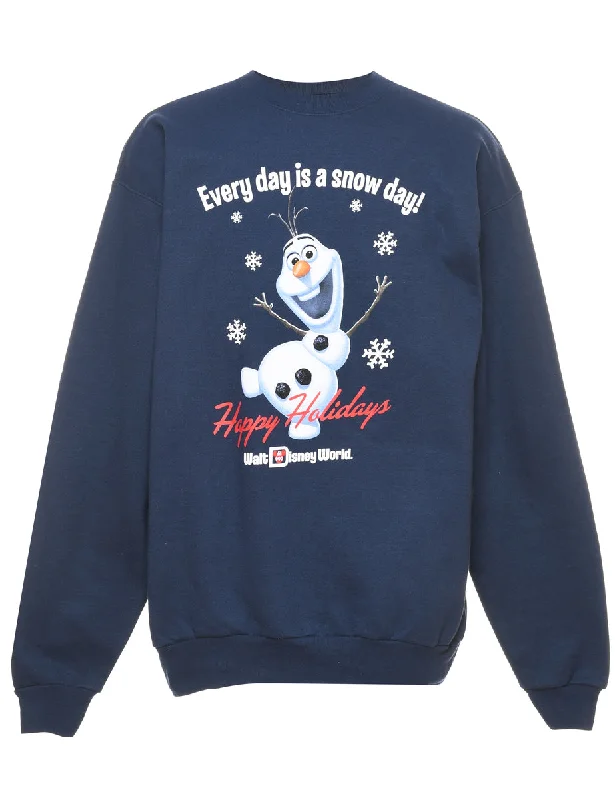 Cartoon Print Christmas Sweatshirt - M Hoodie with Drawstring Waist Adjustable Fitted Cartoon Print Christmas Sweatshirt - M Hoodie with Drawstring Waist Adjustable Fitted