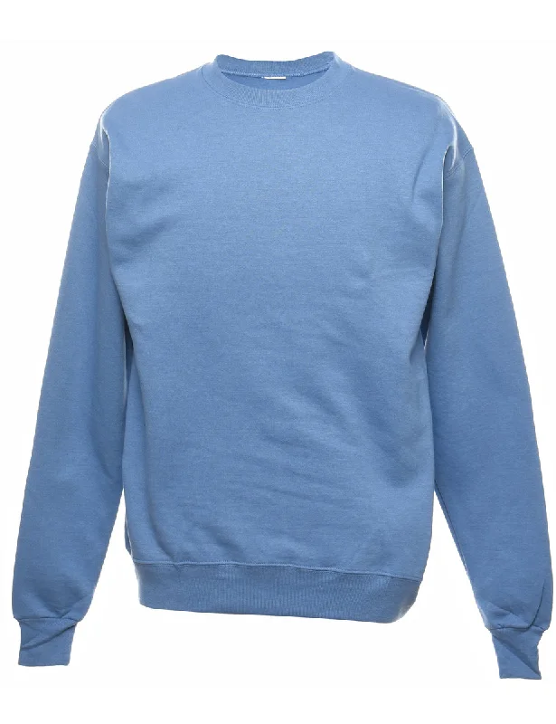 Light Blue Plain Sweatshirt - XL Hoodie with Monochrome Minimalist Simple