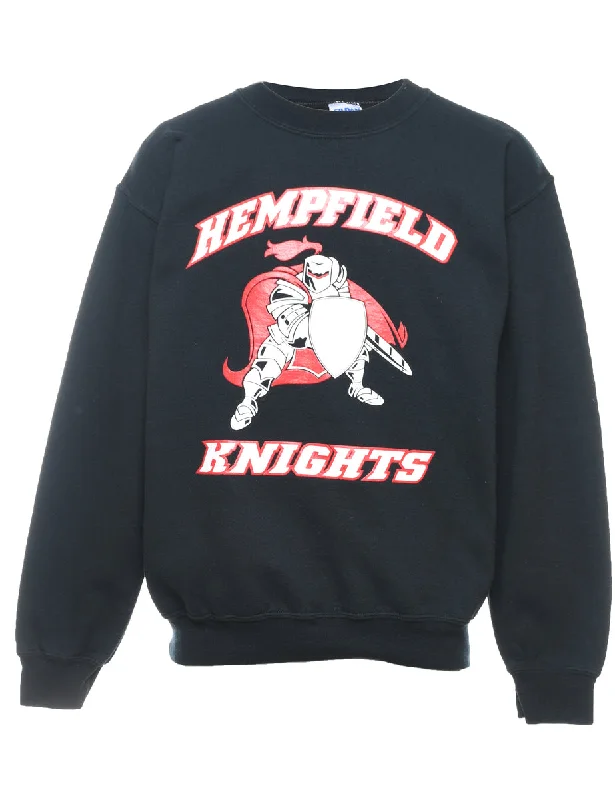 Hempfield Knights Printed Sweatshirt - S Hoodie with Rolled Sleeves Casual Relaxed