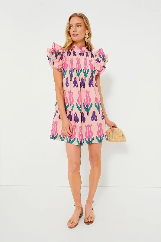 Sumba Pink Pintuck Flirty Dress Tunics Formal black