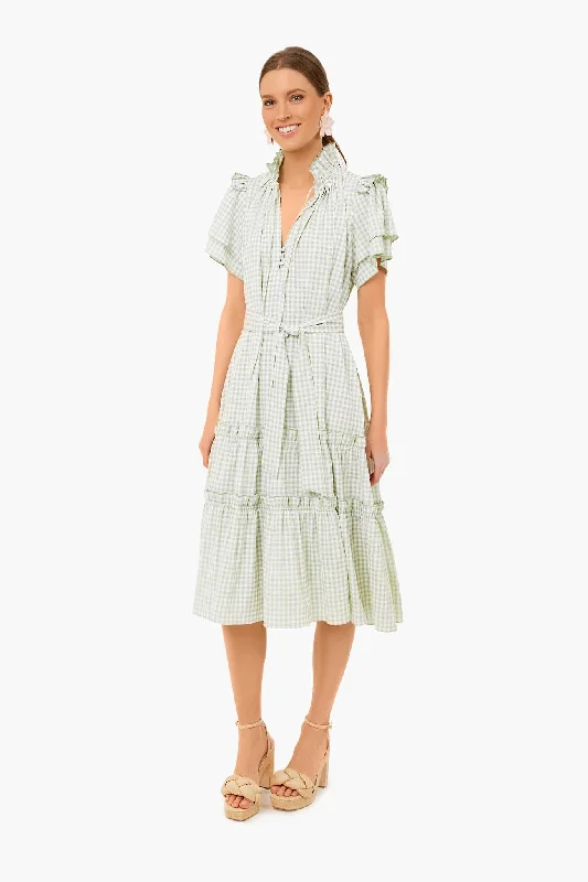 Pale Green Check Matthews Dress Tunics Timeless classic