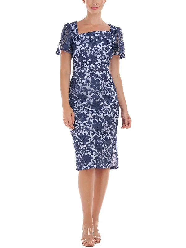 Womens Embroidered Polyester Cocktail And Party Dress Tunics Wedding white