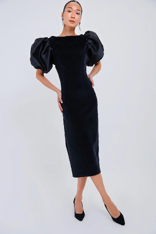Black Suzanne Velvet Dress Tunic Top Casual
