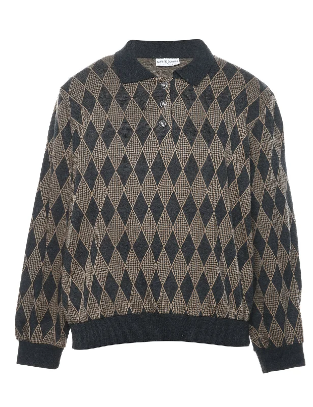 Alfred Dunner Printed Sweatshirt - L Hoodie with Typography Text Message