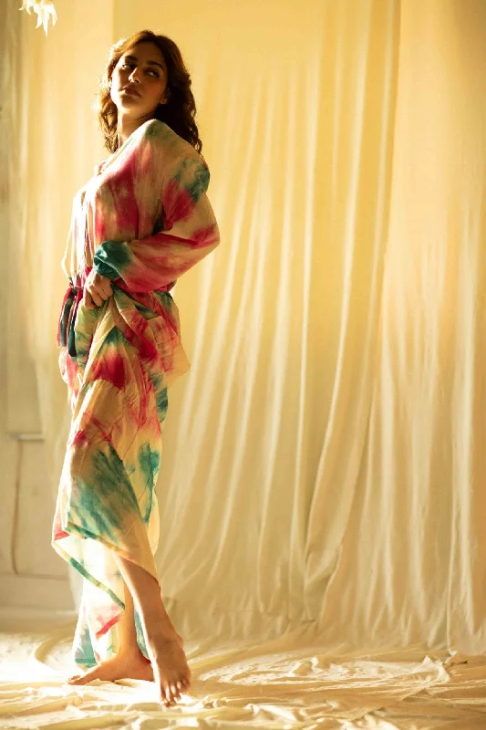Tie and Dye Long Dress Tunics Sophisticated sleek