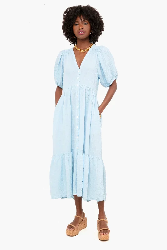 Cyprus Blue Lennox Dress Boatneck Modish Everyday