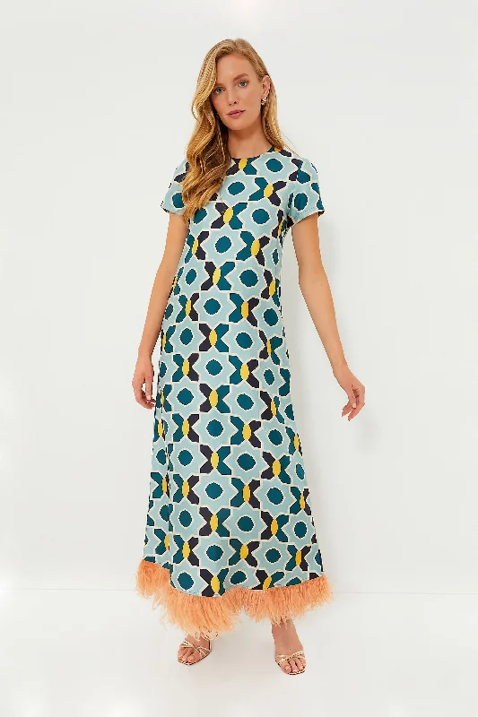 Plaza Swing Dress with Feathers Tunics Trousers formal
