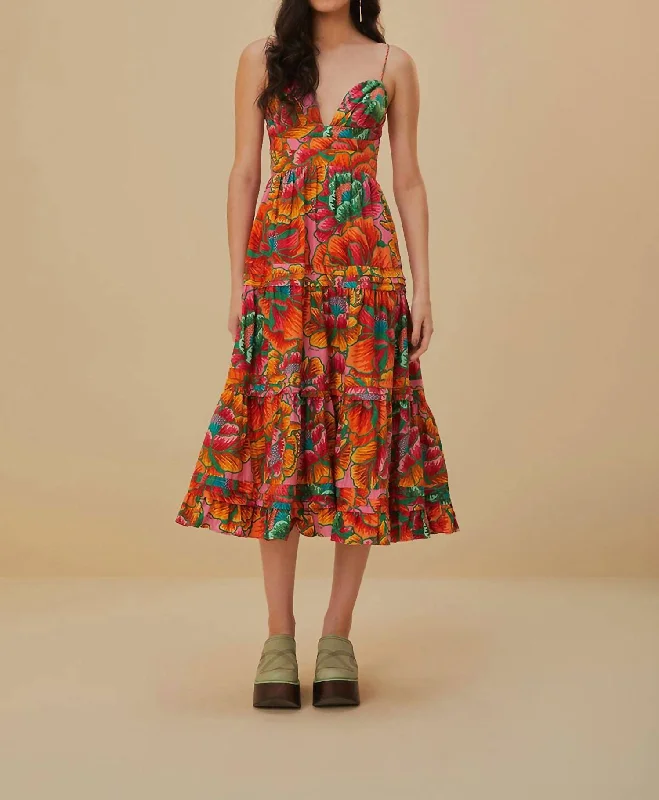 Beaded Sleeveless Maxi Dress In Spring Pink Tunics Fleece cozy