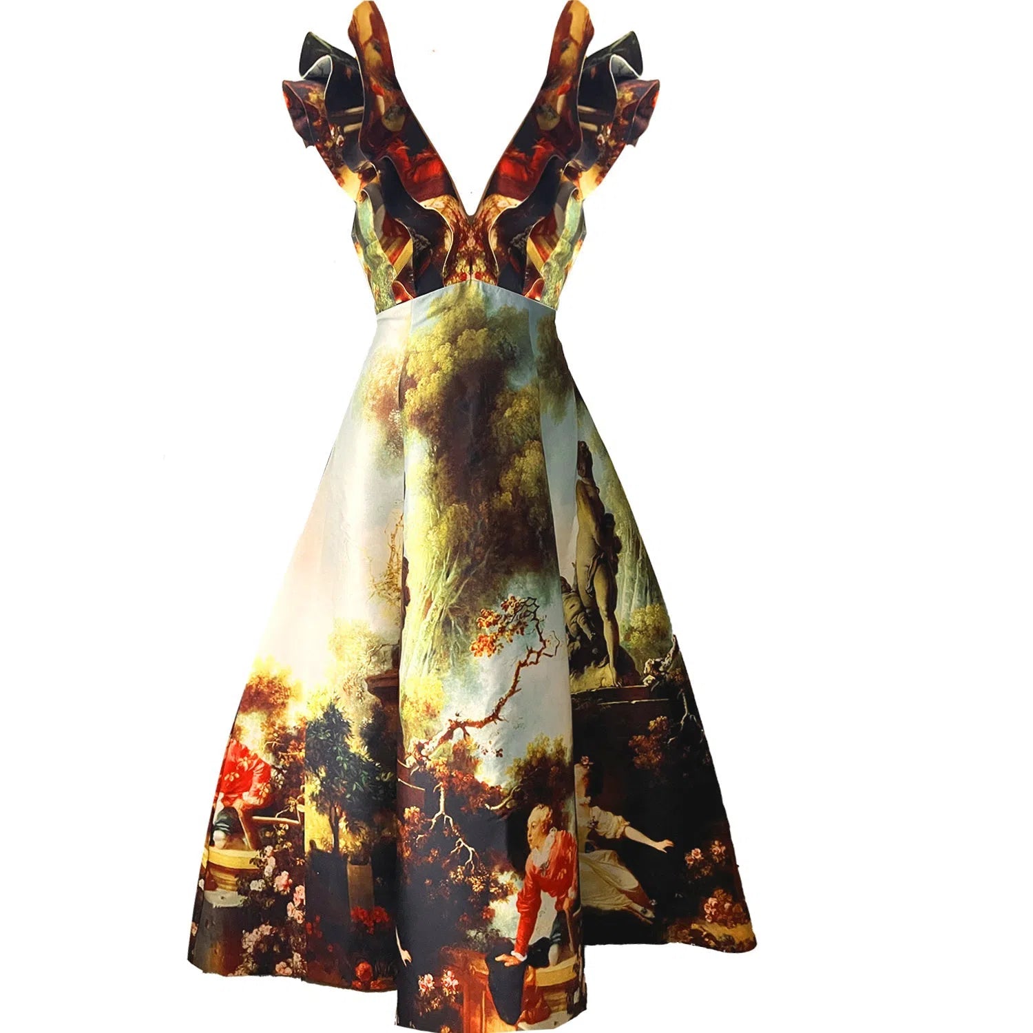 CUSTOMMADE Butterfly long evening dress printed Tunics Fall fleece