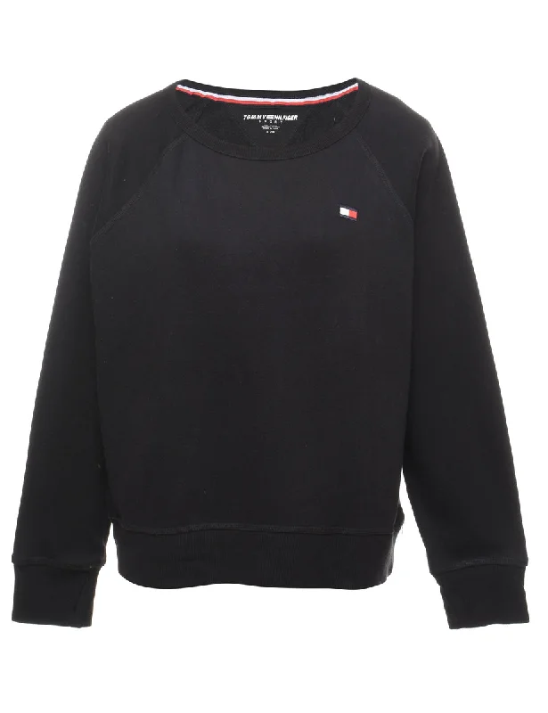 Tommy Hilfiger Plain Sweatshirt - L Hoodie with Drawcord Adjustable Secure