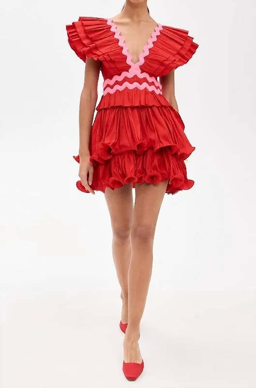 Prisma Dress In Red Tunics Plaid country