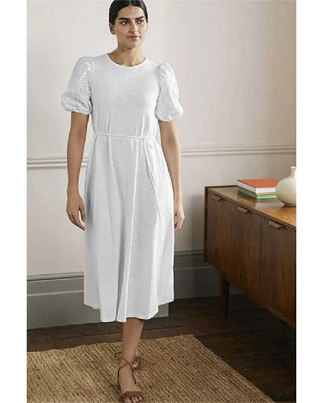 Boden Broderie Mix Jersey Midi Dress Tunics Versatile all-occasion