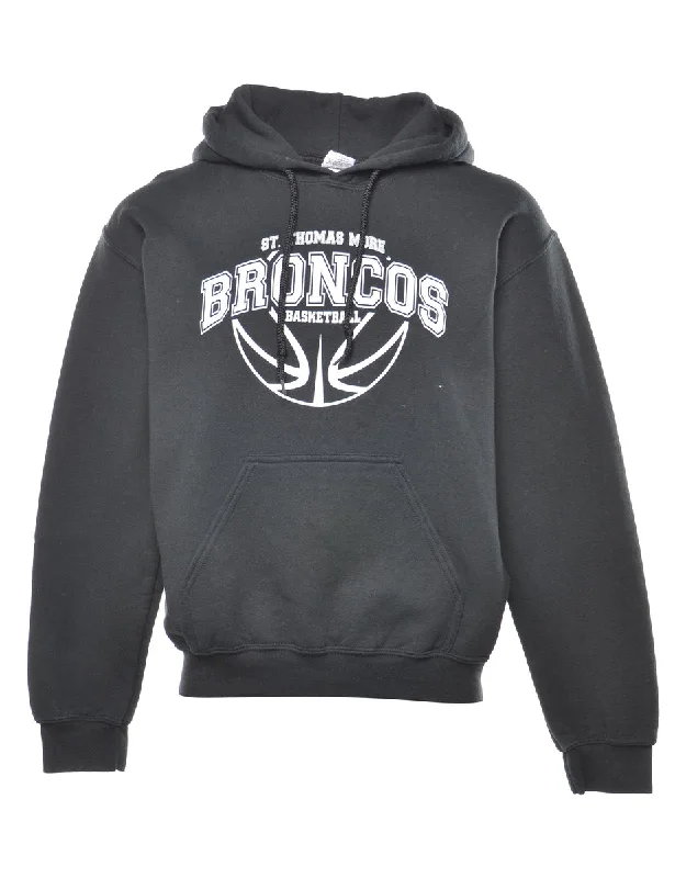 Broncos Basketball Hooded Monochrome Sports Sweatshirt - S Hoodie with Pattern Geometric Abstract Broncos Basketball Hooded Monochrome Sports Sweatshirt - S Hoodie with Pattern Geometric Abstract