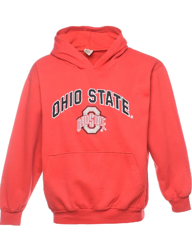 Ohio State Red Embroidered Sweatshirt - M Hoodie with Neon Bright Vibrant