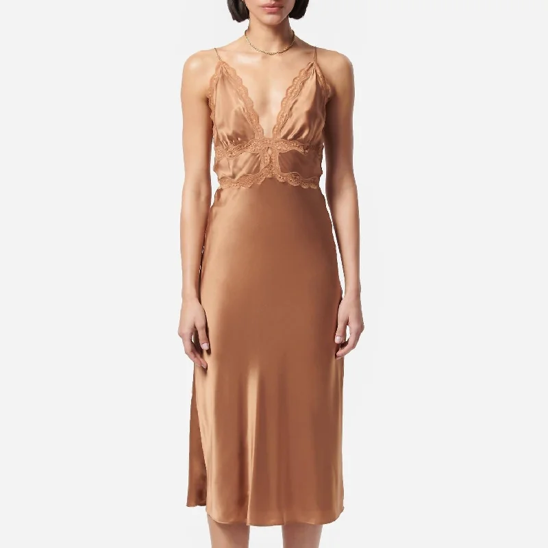 Bibiana Dress In Sandalwood empire Waist empire