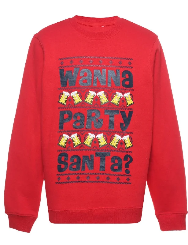 Festive Season Christmas Sweatshirt - M Hoodie with Bell Sleeves Flared Feminine