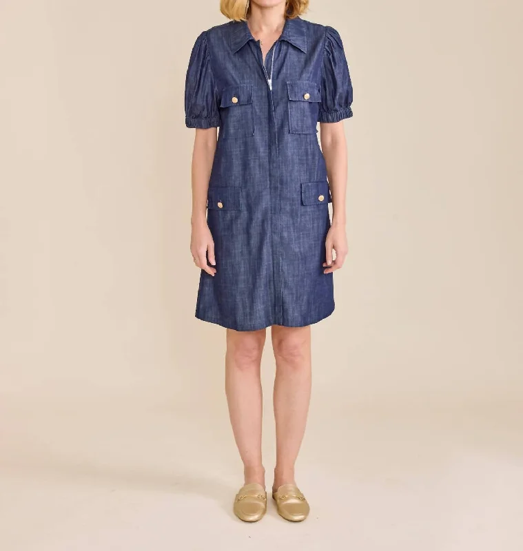 Celine Dress In Denim Turtleneck Warm Winter