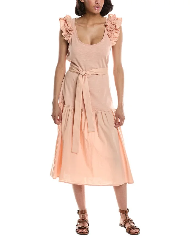 Nation LTD Everleigh Frilly Midi Dress Tunics Trendy modern