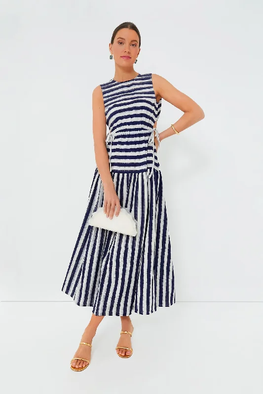 Blue Pulcheria Ikat Stripes Dress Tunics Fashionable trendy