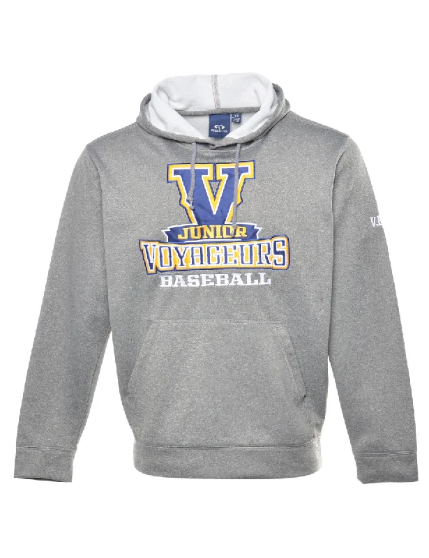 Baseball Hooded Sports Sweatshirt - S Hoodie with Half-Zip Sporty Casual