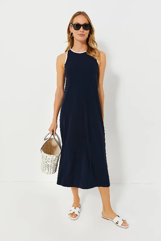 Navy Tori Racerback Dress Tunics Handmade artisanal