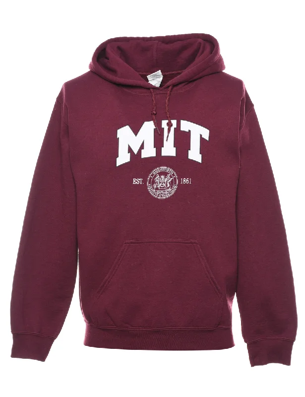 MIT Printed Hoodie - S Hoodie with Ribbed Hem Stretchable Secure