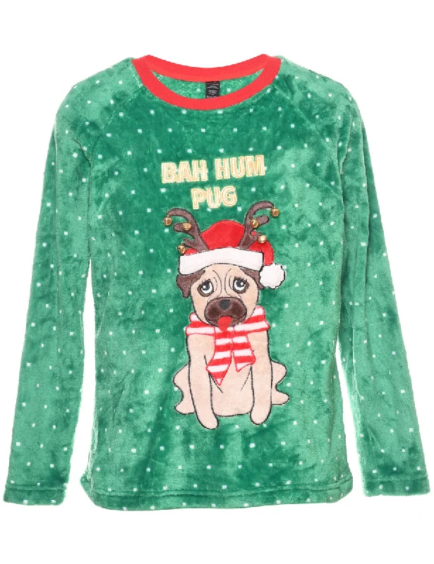 Animal Design Christmas Sweatshirt - M Hoodie with Hem Elastic Stretchable Comfortable Animal Design Christmas Sweatshirt - M Hoodie with Hem Elastic Stretchable Comfortable