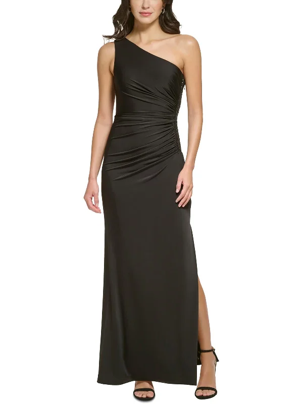 Womens Embellished Polyester Evening Dress Elegant Long Evening