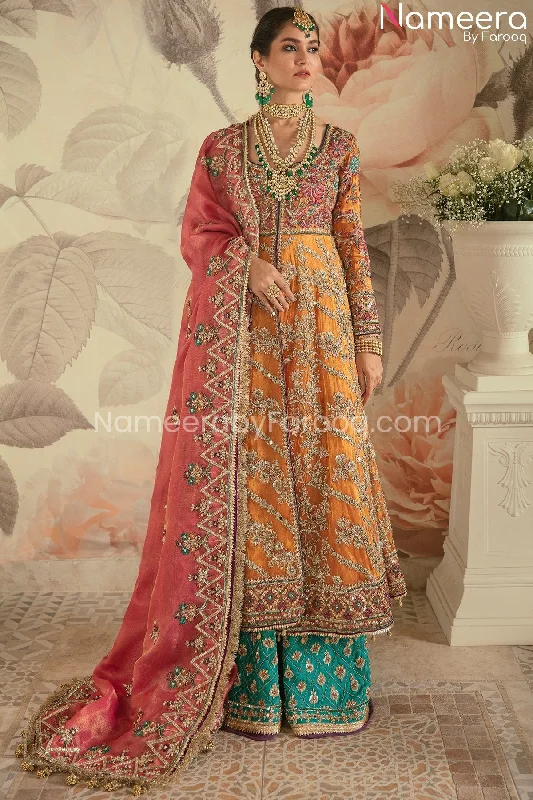 Traditional Pishwas and Sharara Mehndi Dress #BS692 Tunics Travel practical