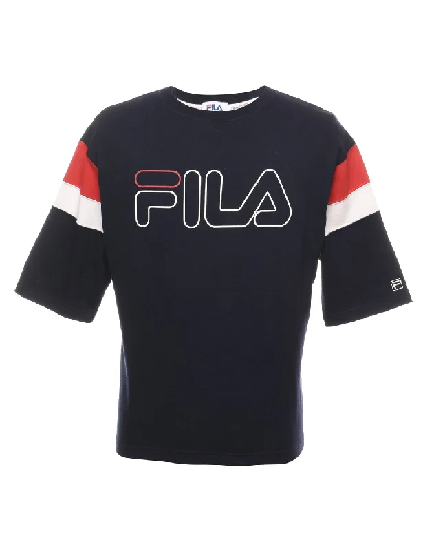 Fila Printed Sweatshirt - M Hoodie with Zipper Versatile Modern